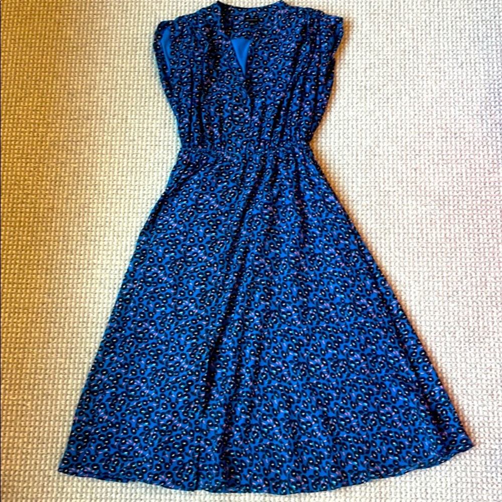 Ann Taylor animal print midi dress.